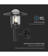 E27 wandlamp met helder glas - Mat zwart, IP44, aluminium, exclusief lichtbron