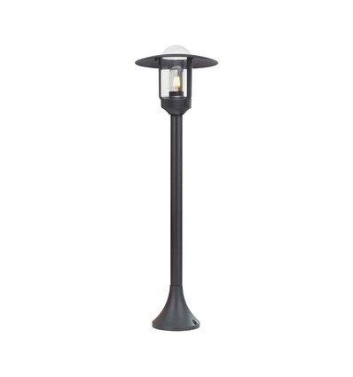 Zwarte tuinlamp lantaarn - 97,5cm, IP44 buiten, helder glas, E27 fitting, zonder lichtbron