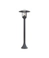 Zwarte tuinlamp lantaarn - 97,5cm, IP44 buiten, helder glas, E27 fitting, zonder lichtbron