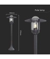 Zwarte tuinlamp lantaarn - 97,5cm, IP44 buiten, helder glas, E27 fitting, zonder lichtbron