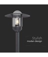 Zwarte tuinlamp lantaarn - 97,5cm, IP44 buiten, helder glas, E27 fitting, zonder lichtbron