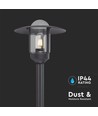 Zwarte tuinlamp lantaarn - 97,5cm, IP44 buiten, helder glas, E27 fitting, zonder lichtbron