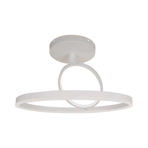 37W LED metalen plafondlamp, wit - Ø50cm, 4000lm, 4000K, dubbel rond design