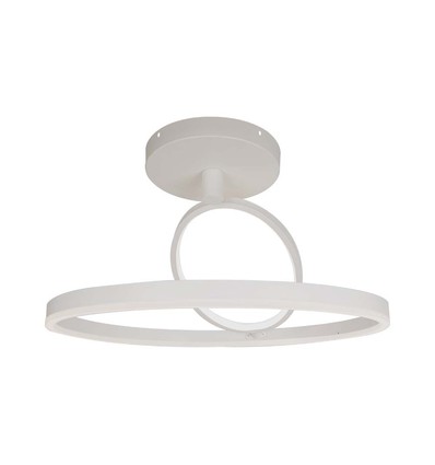 37W LED metalen plafondlamp, wit - Ø50cm, 4000lm, 4000K, dubbel rond design