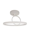 37W LED metalen plafondlamp, wit - Ø50cm, 4000lm, 4000K, dubbel rond design