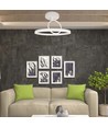 37W LED metalen plafondlamp, wit - Ø50cm, 4000lm, 4000K, dubbel rond design