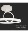 37W LED metalen plafondlamp, wit - Ø50cm, 4000lm, 4000K, dubbel rond design