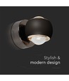 10W LED wandlamp - Zwart, 3000K, 13,5x10 cm, binnen, incl. lichtbron