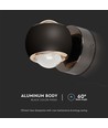 10W LED wandlamp - Zwart, 3000K, 13,5x10 cm, binnen, incl. lichtbron