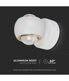 10W LED wandlamp met up/down light - Wit, 3000K, 13,5x10 cm, IP44, incl. lichtbron