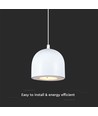 8,5W LED pendellamp - Ø10cm, wit, touch on/off, 3000K, incl. lichtbron