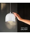 8,5W LED pendellamp - Ø10cm, wit, touch on/off, 3000K, incl. lichtbron