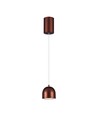 8,5W hanglamp, Ø10cm - Touch on/off, koper, 3000K, 160cm draad, incl. lichtbron