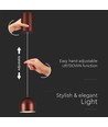 8,5W hanglamp, Ø10cm - Touch on/off, koper, 3000K, 160cm draad, incl. lichtbron