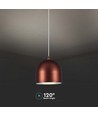 8,5W hanglamp, Ø10cm - Touch on/off, koper, 3000K, 160cm draad, incl. lichtbron