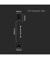 8,5W LED hanglamp - Ø18cm, zwart, touch on/off, 3000K, incl. lichtbron