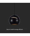 8,5W LED hanglamp - Ø18cm, zwart, touch on/off, 3000K, incl. lichtbron