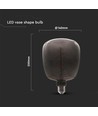 4W Vaasvormige lamp E27 - Kooldraad zwart glas 300°