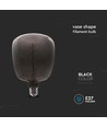 4W Vaasvormige lamp E27 - Kooldraad zwart glas 300°