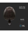 4W Appelvormige lamp E27 - Kooldraad zwart glas 300°