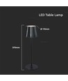 1,5W oplaadbare LED tafellamp, CCT - Touch dimbaar, USB-C, zwart, in hoogte verstelbaar