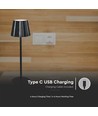 1,5W oplaadbare LED tafellamp, CCT - Touch dimbaar, USB-C, zwart, in hoogte verstelbaar