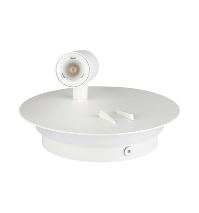3W + 6W LED hotel wandlamp met leesarm - Wit, 3000K, on/off knoppen, CREE LED
