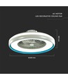 Ventilator met plafondlamp 45W - RF bediening, CCT: 3-in-1, AC motor, blauwe ring