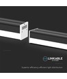 120cm 40W LED lichtlijn - 6500K, zwart