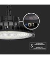 120W/150W/200W LED high bay, 160lm/W - IP65, 3-in-1 CCT, instelbaar wattage, Ø32cm