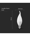 E14 3,7W LED kaarslamp - Vlamvorm, warm wit, vervangt 30W