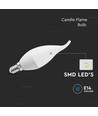 E14 3,7W LED kaarslamp - Vlamvorm, warm wit, vervangt 30W
