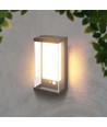1W Solara wandlamp met sensor - IP65, 3000K, donkergrijs, zonne-energie, bewegingssensor, buiten