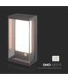 1W Solara wandlamp met sensor - IP65, 3000K, donkergrijs, zonne-energie, bewegingssensor, buiten