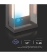1W Solara wandlamp met sensor - IP65, 3000K, donkergrijs, zonne-energie, bewegingssensor, buiten