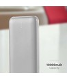 10000mAh powerbank, 10W - Zilver, LED display, incl. 30cm Type-C kabel