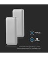 10000mAh powerbank, 10W - Zilver, LED display, incl. 30cm Type-C kabel
