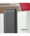 10W Powerbank 10000mAh - 5V, LED display, zwart, incl. 30cm USB-C kabel