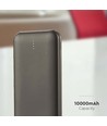 10000mAh Powerbank - 2A, 30cm Type C Kabel, Grijs