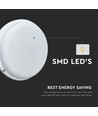 12W Buiten wand-/plafondlamp - IP54, Ø15,1cm, Hoogte 3,8cm, 3000K, schotlamp