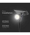 V-Tac zonne-energie tuinlamp - Zwart, COB LED, met spies, IP65