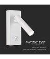 2W LED wandspot met schakelaar, vierkant - 150lm, 4000K, wit, 14,5 x 15 cm