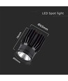18W LED aluminium module - 3000K, 1900lm, 34 graden, zwarte behuizing, IP20