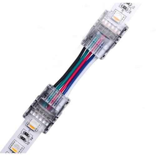 Verbindingsstuk met kabel voor LED-strip - 12mm, RGB+W, IP65, 5V-24V
