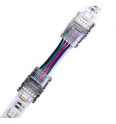 Verbindingsstuk met kabel voor LED-strip - 12mm, RGB+W, IP65, 5V-24V