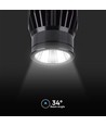 18W LED module spotlight - 1900lm, IP20, zwarte behuizing, 4000K, aluminium