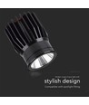 18W LED inbouwspot - 1900lm, 6400K, zwart, IP20, aluminium materiaal