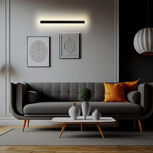 16W LED wandlamp - IP65 binnen en buiten, 101cm, Antraciet, incl. lichtbron