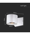 5W witte wandlamp, rond - IP65, 3000K, 93lm/W, up/down licht, incl. lichtbron