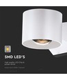 5W witte ronde wandlamp met up/down licht - IP65, 4000K, incl. lichtbron
